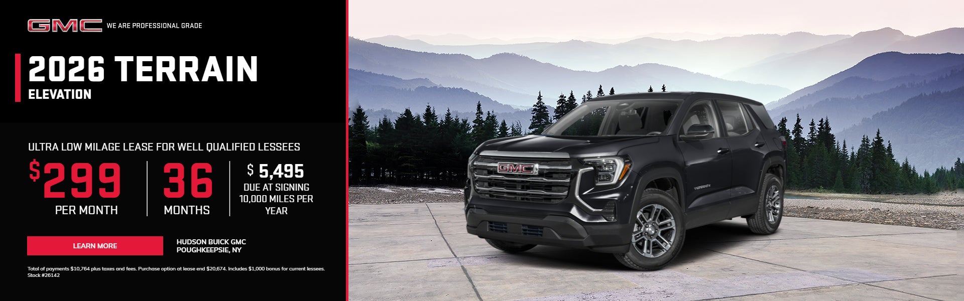 GMC Terrain lease $299/mo for 36 months