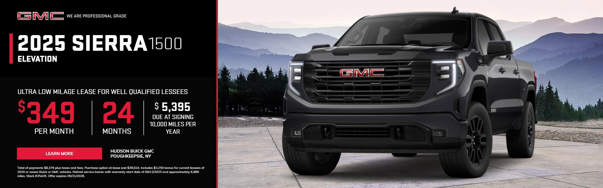 GMC Sierra lease $349/mo stock 25435
